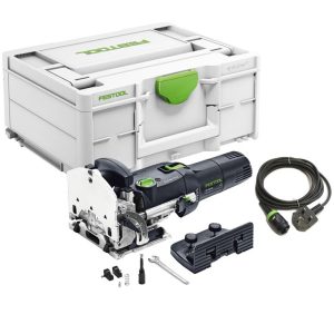 FESTOOL DOMINO 240V DF500 Q-PLUS JOINING MACHINE WITH DOMINO ASSORTMENT SET, SLAT STOP AND CROSS STOP