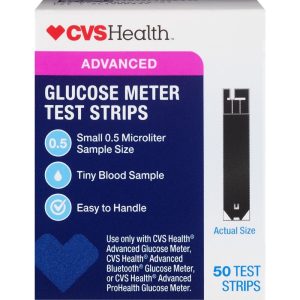 CVS Advanced Glucose Meter Test Strips, 50 Count