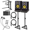 KRK RP5G4 ROKIT 5 G4 5" Studio Monitor Speaker Pair+Stands+Cables+Laptop Stand