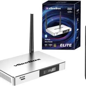2024 vSeebox Elite, Android 10 TV, Ram 4GB, ROM 128GB with Bluetooth Voice Remote