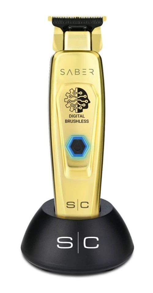 StyleCraft Saber Cordless Hair Trimmer Digital Brushless Motor Gold SC405G